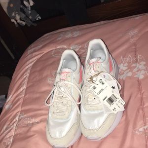 White, Pink, Babyblue Reebok cute running shoes